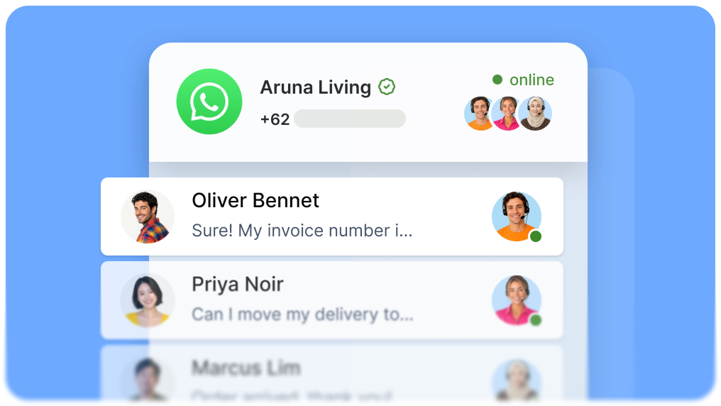 1 WhatsApp Number for Many Customer Service Agents