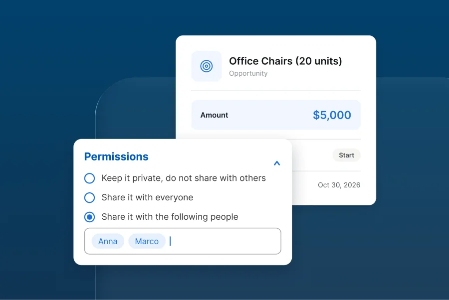 Setting record sharing permissions in QCRM